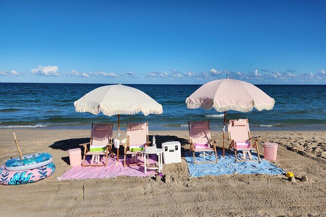 West Palm Beach Day: Umbrella, Chairs, Yeti, JBL Speaker, Towels+ - What You Can Expect from Coastal Cabana Club