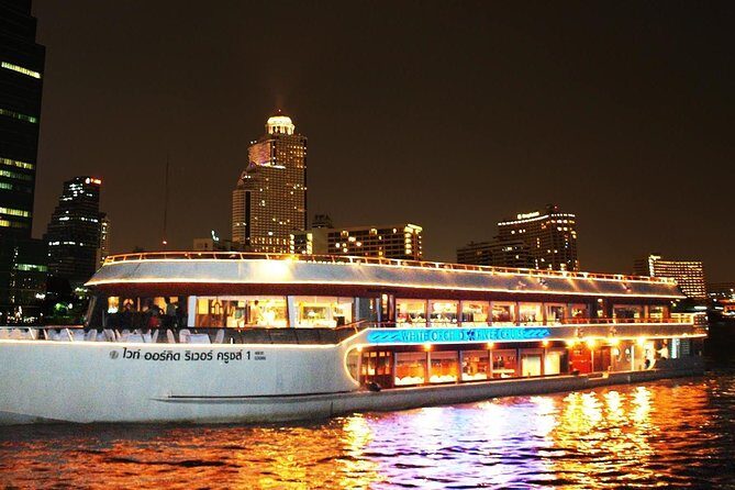 White Orchid Dinner Cruise at Bangkok with Pickup & Live Music - Key Points
