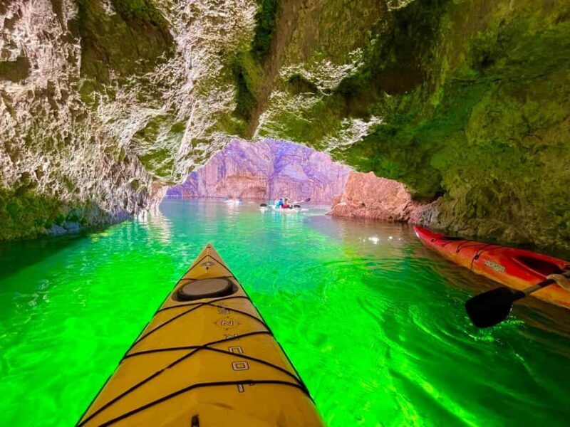 Willow Beach: Emerald Cave Sunset Tour w/ Campfire & Dinner - Key Points