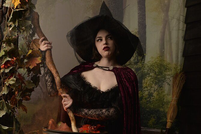 Witch Costume Photo Shoot - Olde Salem Village theatrical set - A Thorough Dive into the Experience