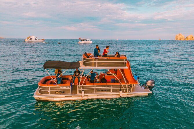 Yacht With Slide in Cabo San Lucas | 45 FT Pantoon - Water Activities and On-Board Comforts