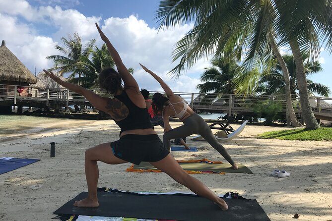 Yoga on the paradise beach of Manava Moorea - The Sum Up