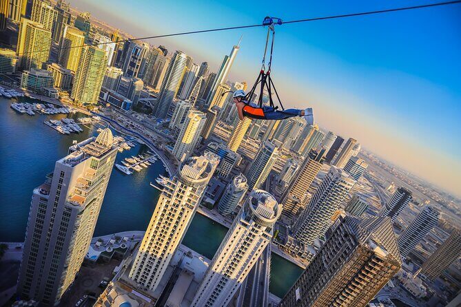 Zipline Experience in Dubai Marina with 1 Way optional Transfers - An Overview of the Dubai Marina Zipline